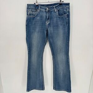 ND Weekend Women's Blue Denim Bootcut Jeans Embellished Pockets Size 14
